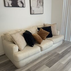 Beige couch ( Pillows Included)
