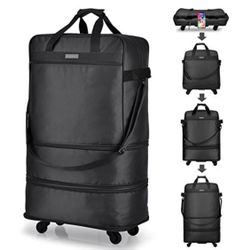 Hanke Suitcases with Wheels Expandable Foldable Luggage Bag Suitcase Collapsible Rolling Travel Bag Duffel Bag for Men Women Lightweight Suitcases wit