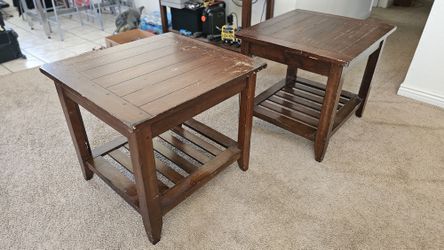 2 - Sturdy, Wooden End Tables