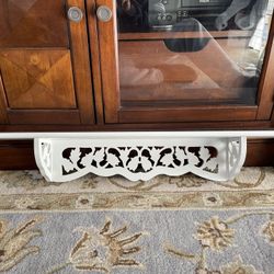 White Carved Wood Shelf