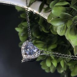 BIRTHSTONE “APRIL” PENDANT NECKLACE STERLING SILVER