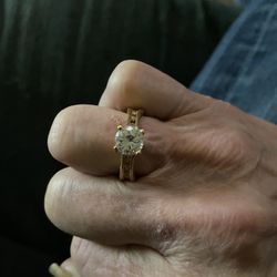 14k Gold Electroplate Cubic Zirconia Ring 