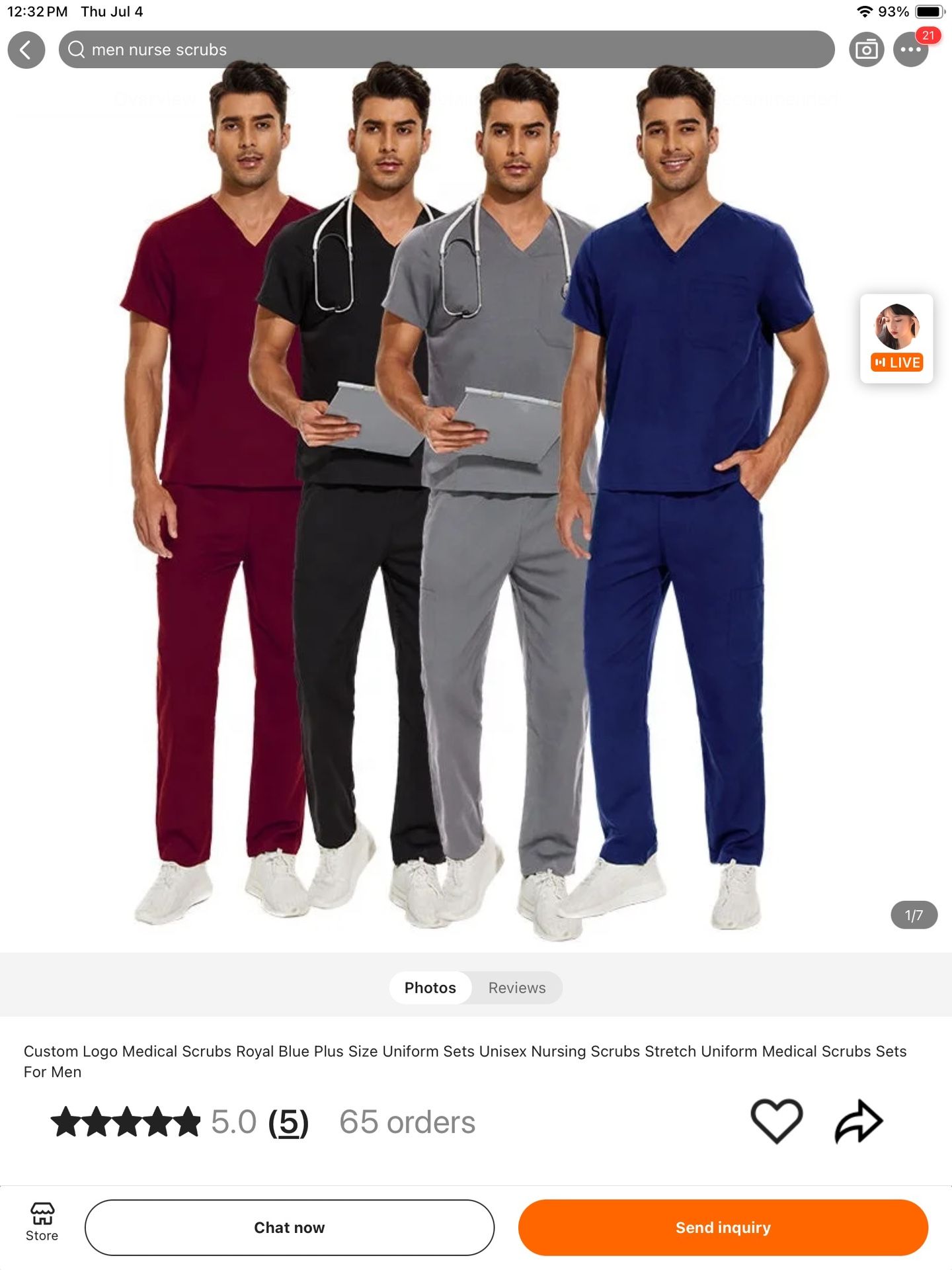 Unisex. Scrubs Straight Legs