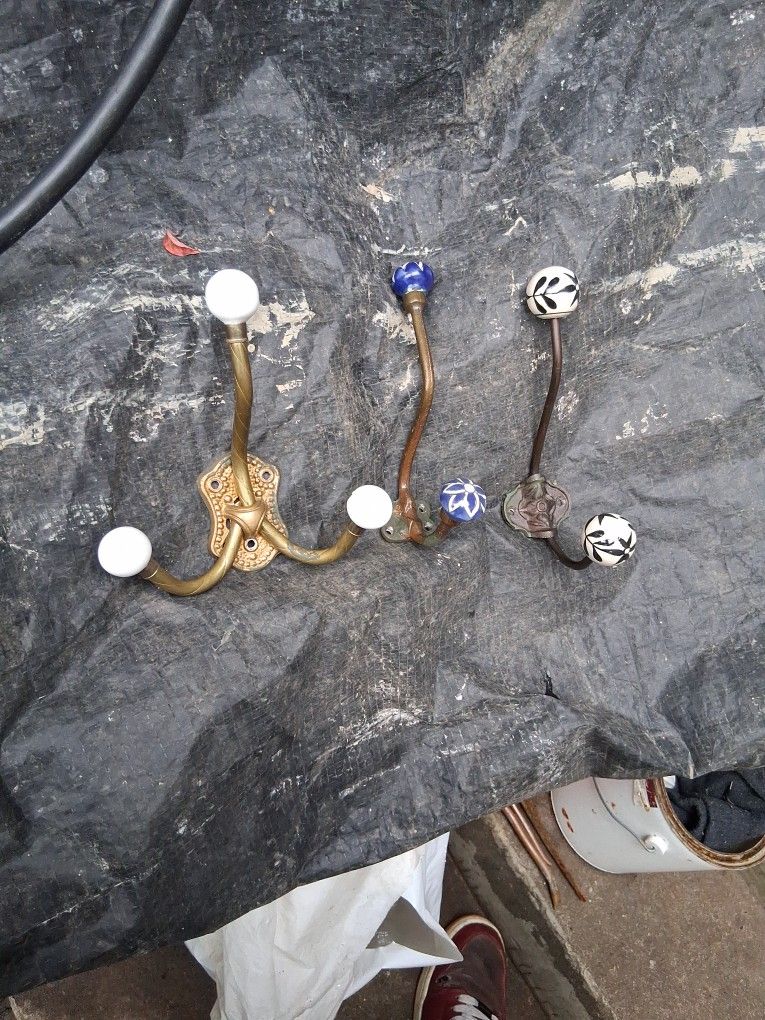 Ornate Old Stylish Coat Hooks. Or Hang Heavy Items If Desired