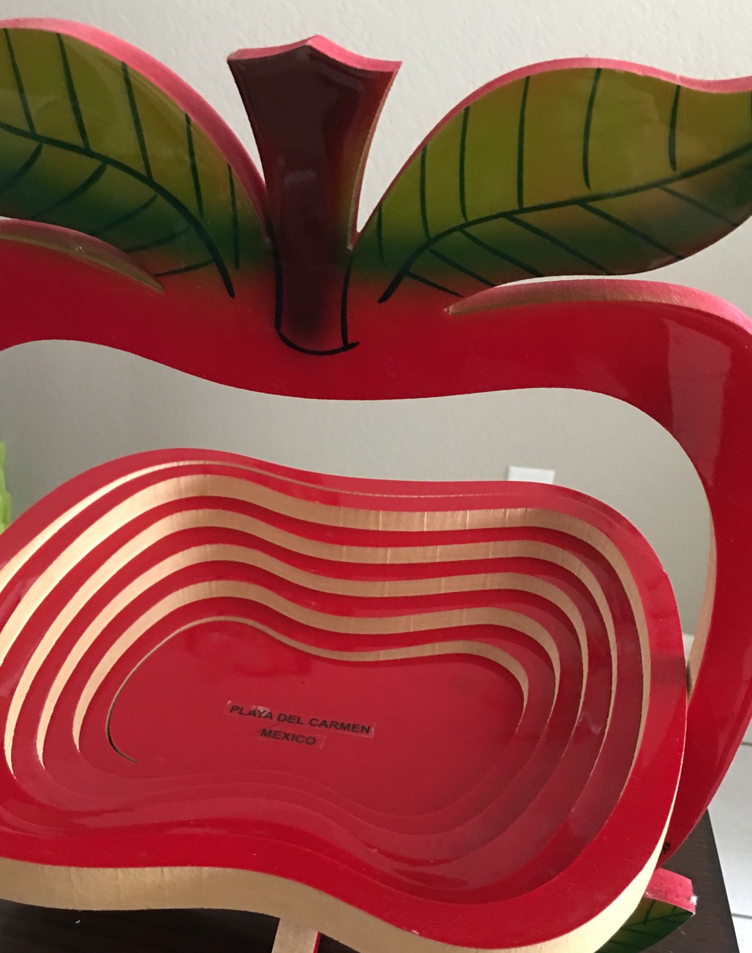 New red fruit basket or for different purpose handmade wood in mexico