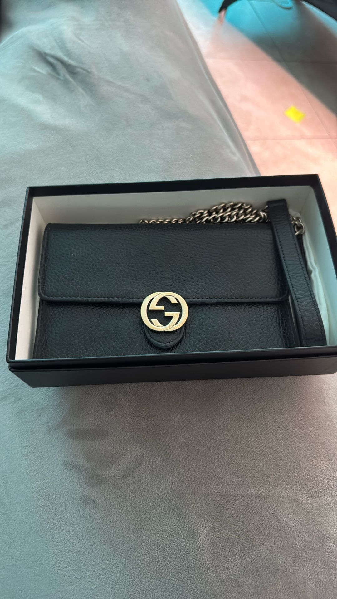 Gucci Interlocking G Dollar Wallet On Chain Black