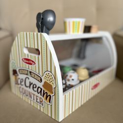 Melissa & Doug Wooden Scoop & Serve Ice Cream Play Set 