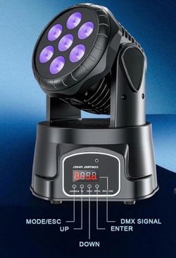 One Moving Head Stage Lighting RGBW Wash 7LED DMX Mini Light DJ Disco Party 7x10W RGBW Mini Moving Head Light  DMX512 Stage Lighting for DJ Party, Wed