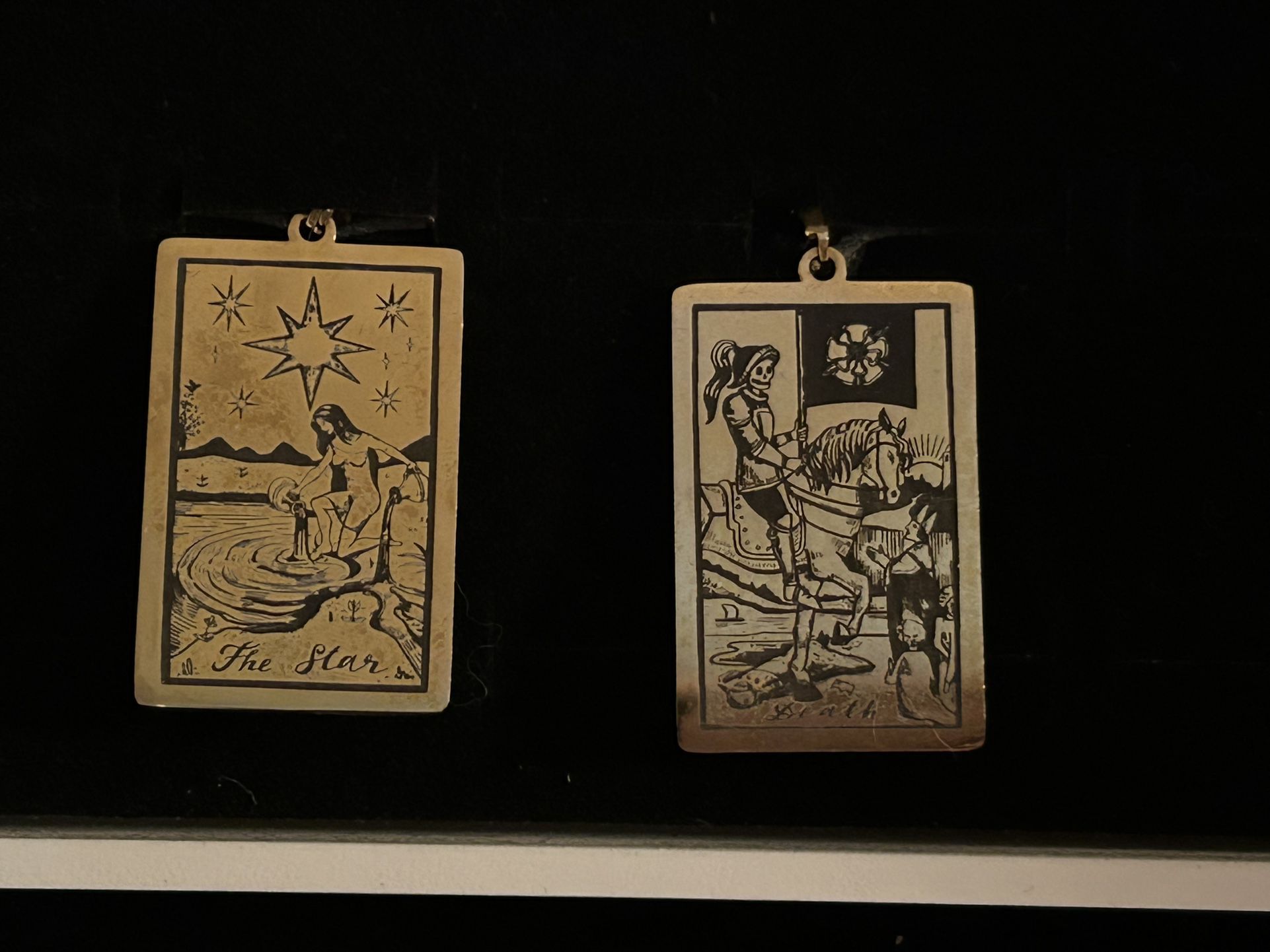 Gold Tarot Card Pendants