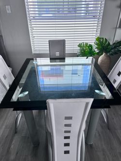 Square glass table