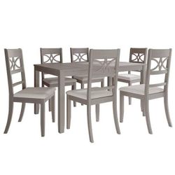 CraftPorch Mid-Century Modern6 piece Wooden Dining chairs- White