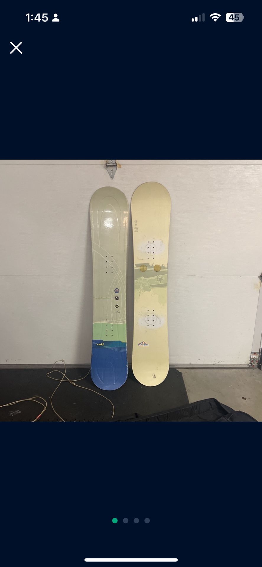  3 snowboards plus wake board and board bag