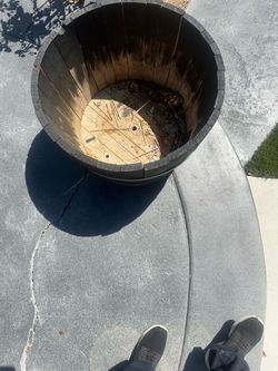 Large Half wine barrel planter