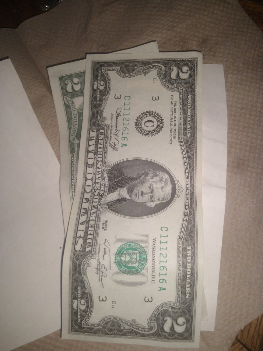 2 dollar note first of series