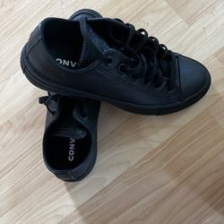 Black Leather Converse Brand New 