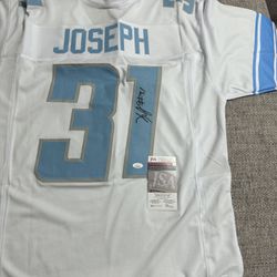 Kerby Joseph Signed Autograph Custom Jersey - JSA COA - Detroit Lions