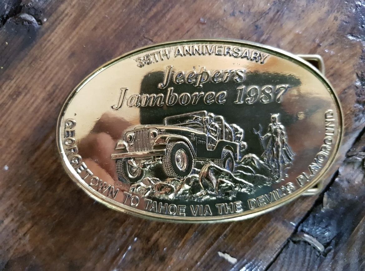 Vintage 1987 35th Jeepers Jamboree Belt Buckle Georgetown USA Rare Collector's