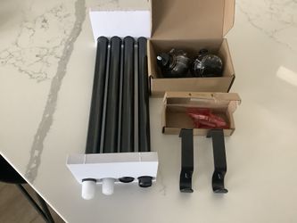 Black Curtain Rod 32 to 58 Inches (2.6-4.8ft), 1 Inch Single Curtain Rods for Windows, Decorative Drapery Rods with Marble End