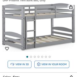 DHP Phoenix Twin Bunk Bed, Grey