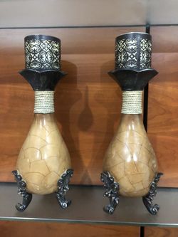 Candle holders with candles