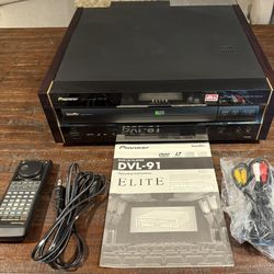 Nice Pioneer Elite DVL-91 Laser Disc/DVD Player with Remote in Original Box Seldom Used!