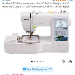 Brother PE535 Embroidery Machine