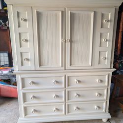 Large White 2 Piece Dresser Solid Wood