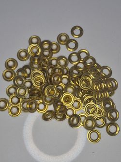 67 Pc 1/4” Gold Tone Metal Grommets Eyelets Washers Leather Canvas Crafts