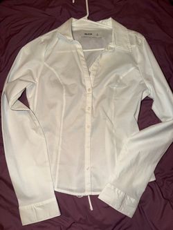 Hollister White Button Up Shirt Size/Small