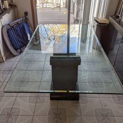 Large Glass Dining Room Table + Base 