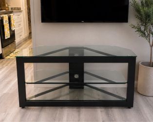 3 Glass Shelf Entertainment Center/Living Room Console