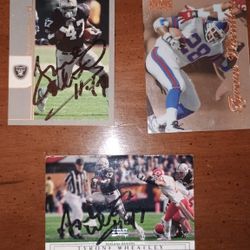 3 Autographed Tyrone Wheatley Cards