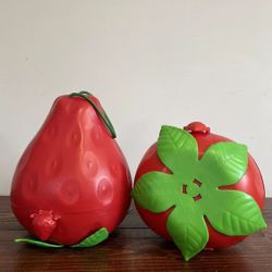 2 Vintage Retro 80s Strawberry Shortcake Doll Toys Clothes Carry Case Holder Lot