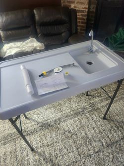 Portable fish cleaning / camping table with sink and faucet (new in box)