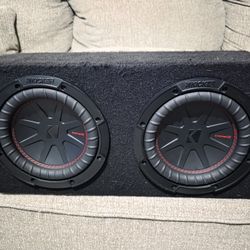 Mint Condition Kicker 8" Subwoofers W/ Sealed Box