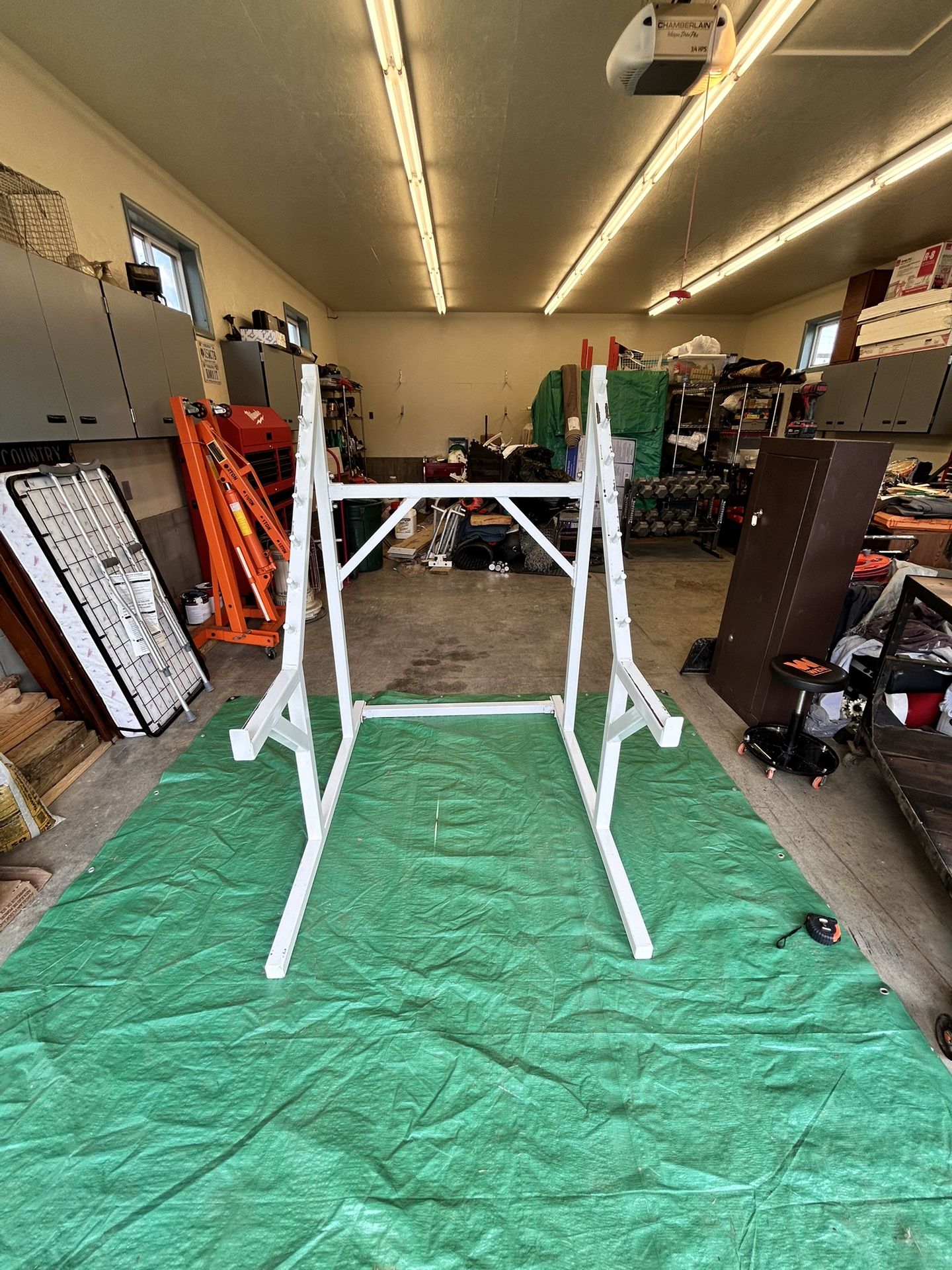 Homemade weight lifting rack