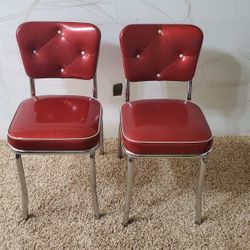 2 Retro Red Chairs