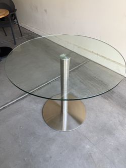 36 Inch Glass And stainless Bistro Table Like New 