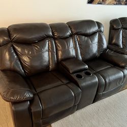 2 Set Leather Couch