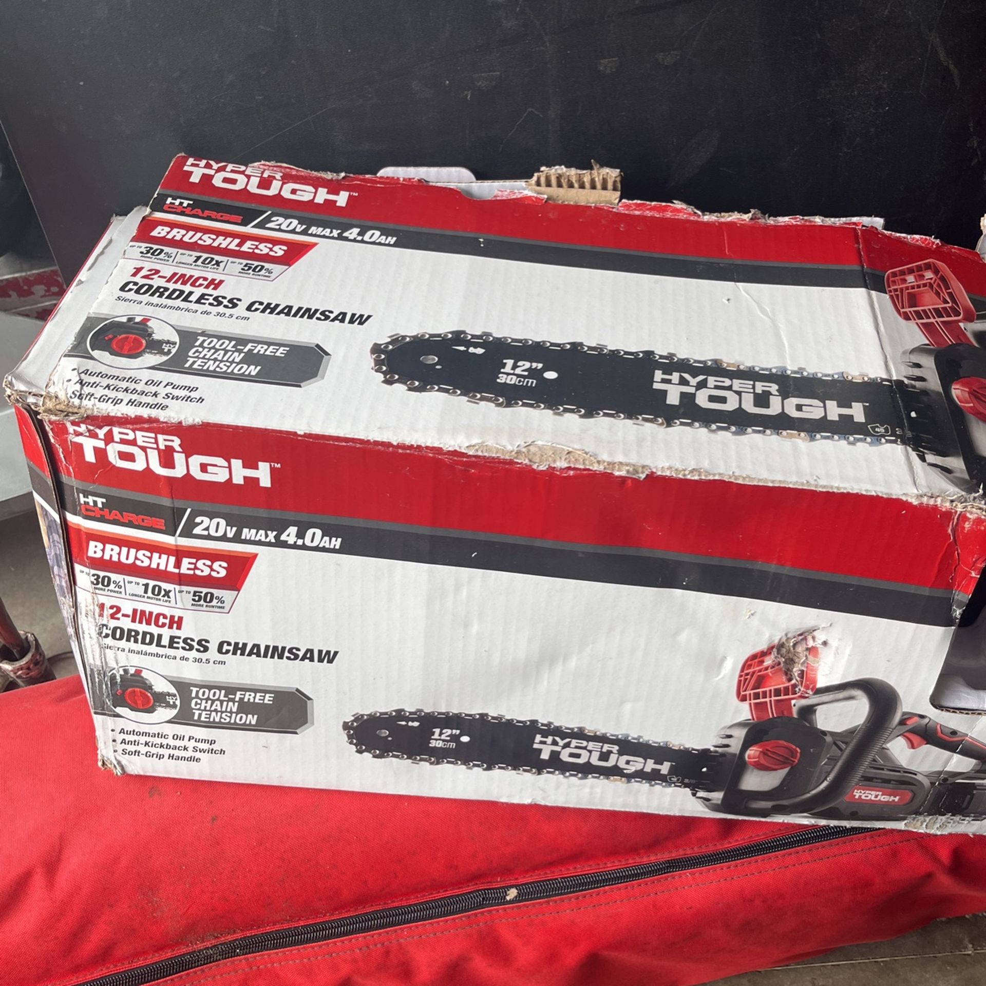 Hyper Tough 20V Max 4.0Ah Battery Powered 12" Brushless Chainsaw