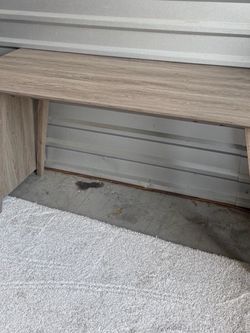 Modern Grey Oak Writing Desk with Drawers