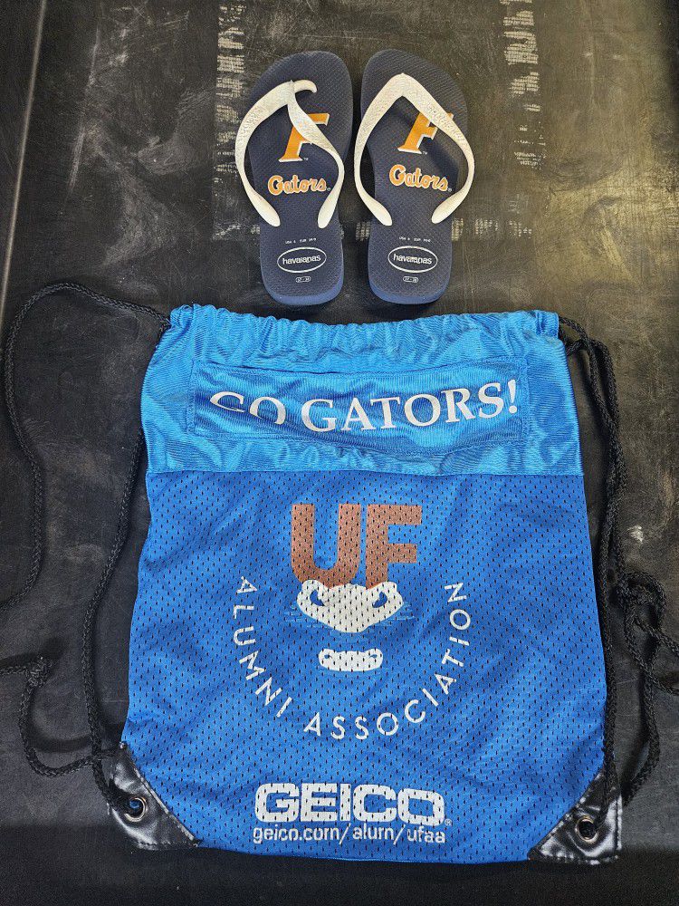 Florida Gators Sandals Size 6 Go Gators UF Alumni Association Drawstring Backpack