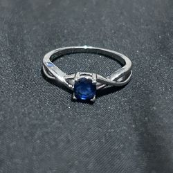 Sterling Silver Ring - Blue CZ