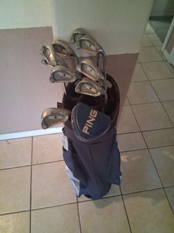 Mint ping irons putter and golf bag