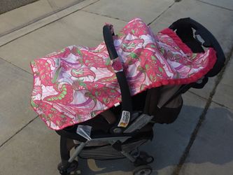 Baby girl canopy car seat cover
