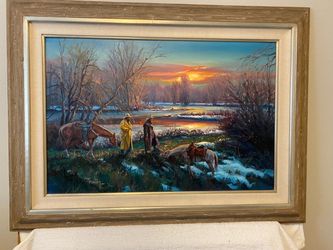 Hulan Flemings “Cowboys at Sunset “ with appraisal