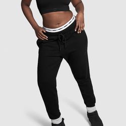 Pink Fleece Slim Sweatpants 