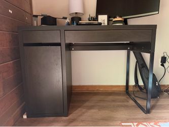 IKEA Black desk with storage
