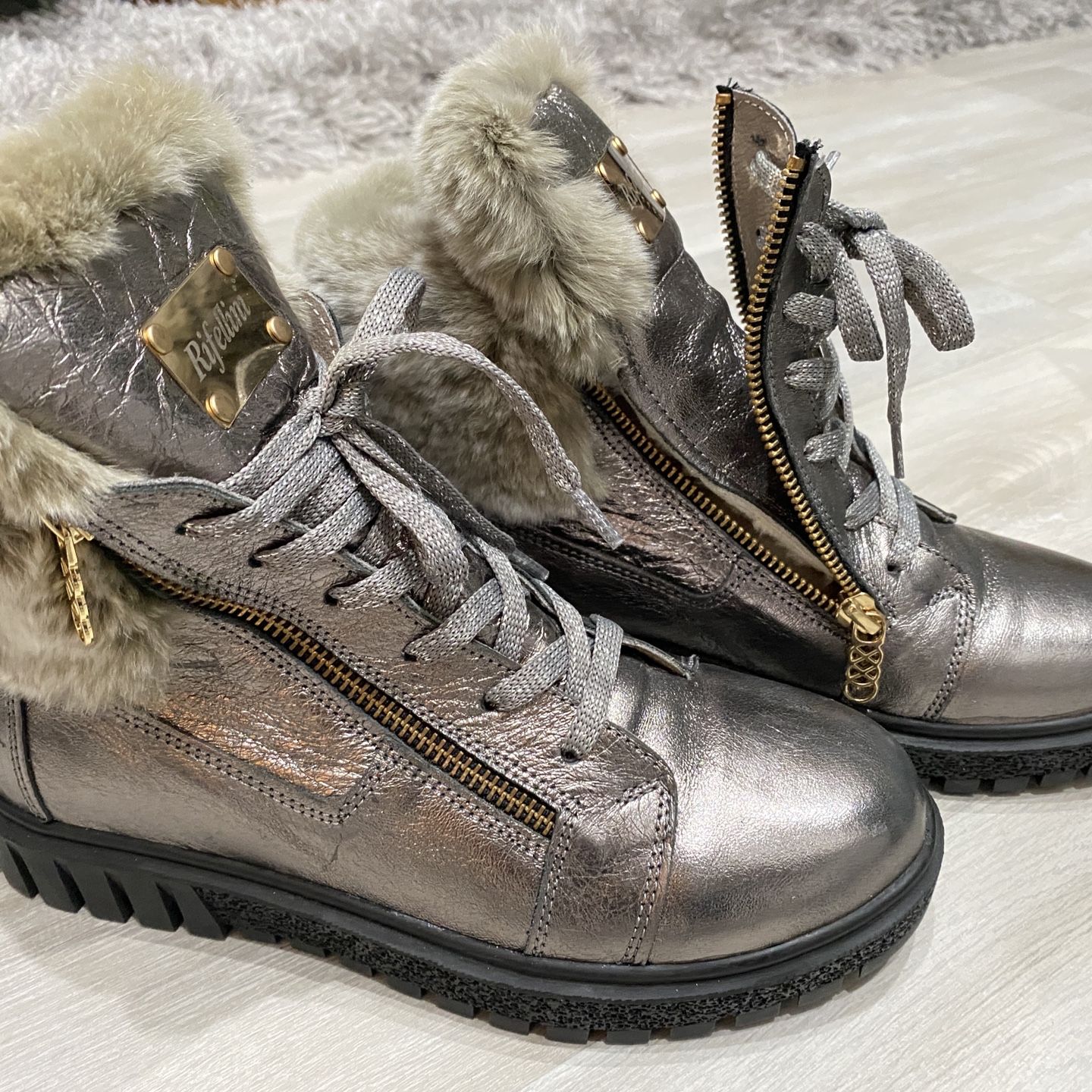 Genuine Leather With Lamb Fur Made In Italy S 7