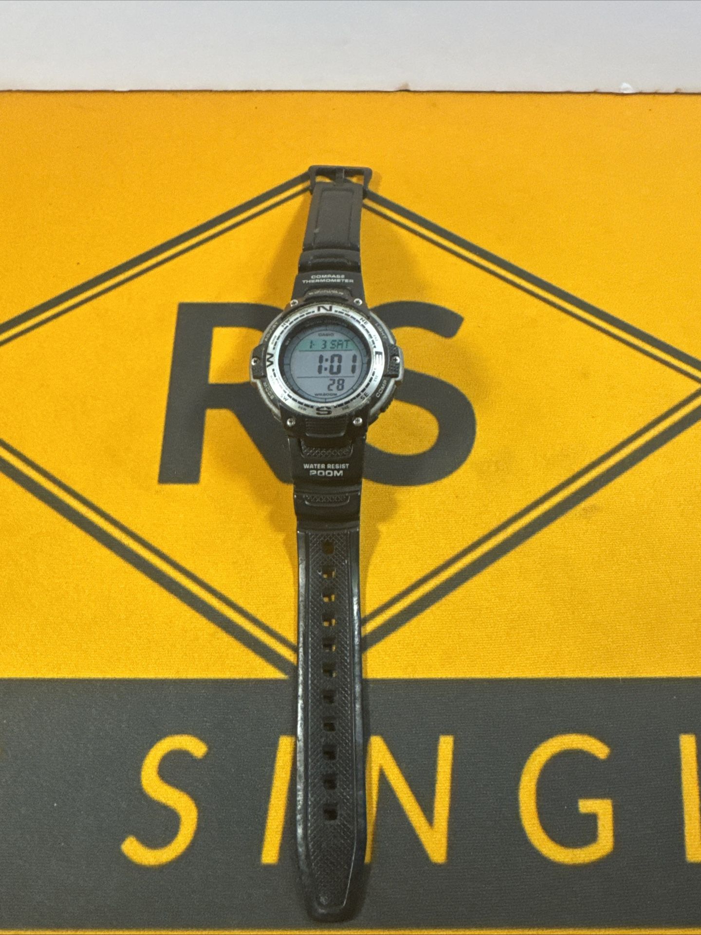 Casio 3157 SGW-100 Digital Watch, Twin Sensor, WR 200M, Compass Thermometer